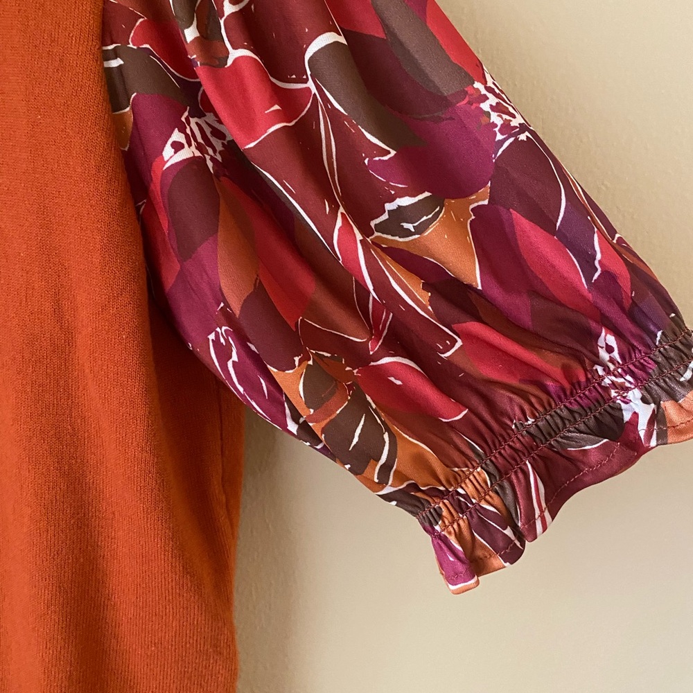 Rio & Rían Rust Mixed-Sleeve Pullover Top - Picture 3 of 7